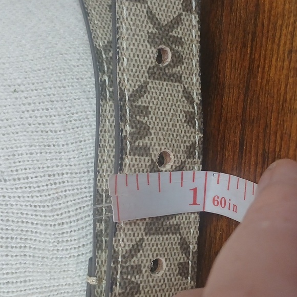 Michael Kore Mk Logo Tan And Cream Color Buckle Belt Small - Picture 6 of 11